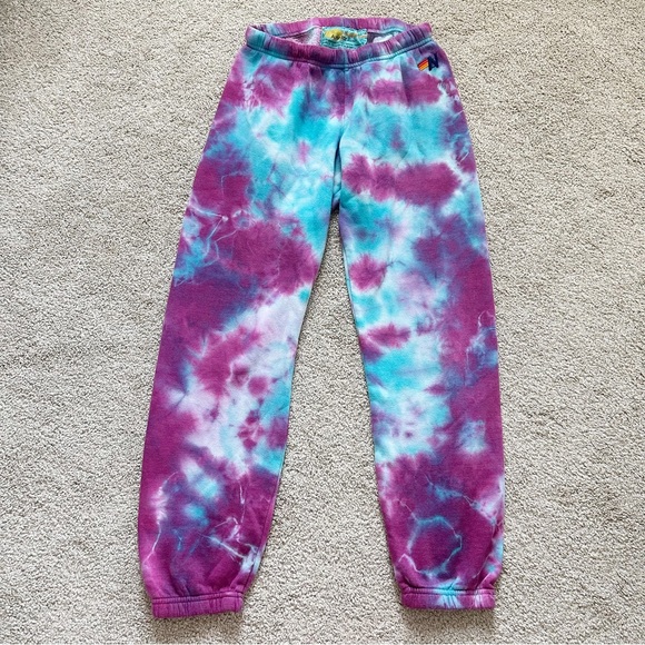 Aviator Nation Pants - Aviator Nation Hand Tie Dye Sweatpants Turquoise Magenta Sz M